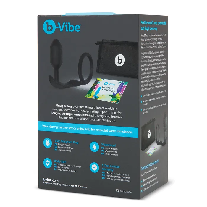 B Vibe Male Sex Toys BVibe Snug Tug Ring Plug