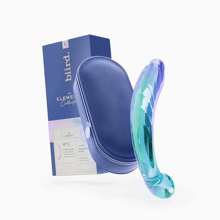 Biird Kalii DoubleEnded Glass GSpot Dildo Iridescent Purple Biird Dildos