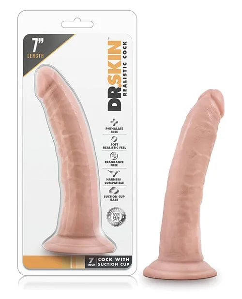Blush Dr Skin 7 Cock with Suction Cup Vanilla Blush Novelties Dildos
