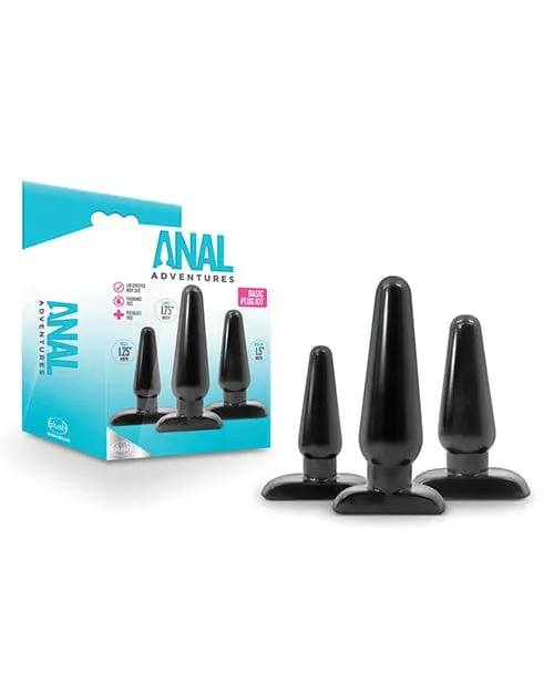 Blush Novelties Anal Blush Anal Adventures Basic Plug Kit Black