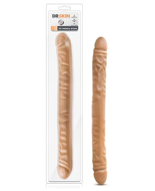 Blush Novelties Dildos Blush Dr Skin 18 Double Dildo Mocha