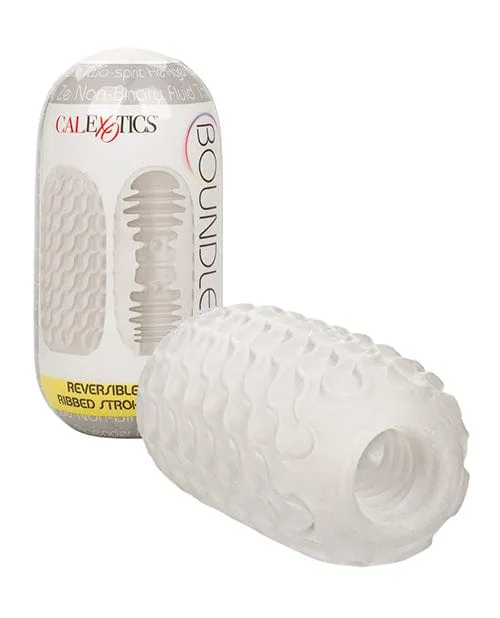 CalExotics Boundless Reversible Ribbed Stroker White Male Sex Toys