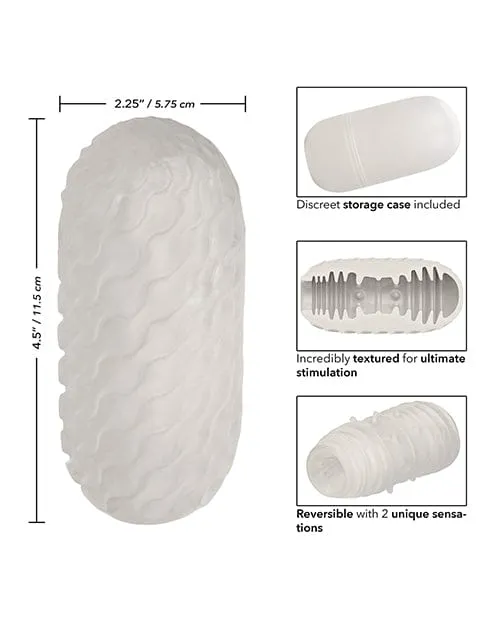CalExotics Boundless Reversible Ribbed Stroker White Male Sex Toys CalExotics Boundless Reversible Ribbed Stroker White Male Sex Toys