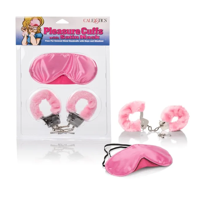 CalExotics Female Sex Toys Pleasure Cuffs With Satin Mask