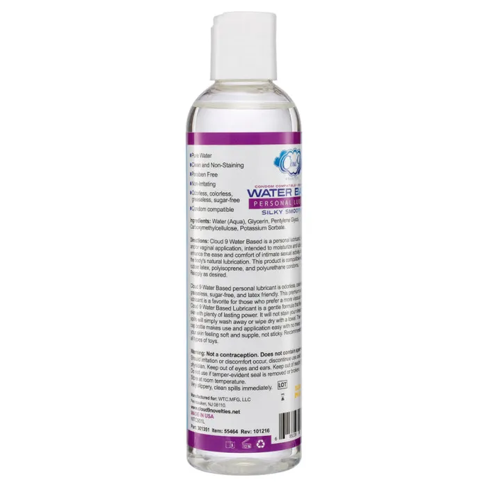 Cloud 9 Water Based Personal Lubricant 8 Oz Cloud 9 Novelties Lubricants