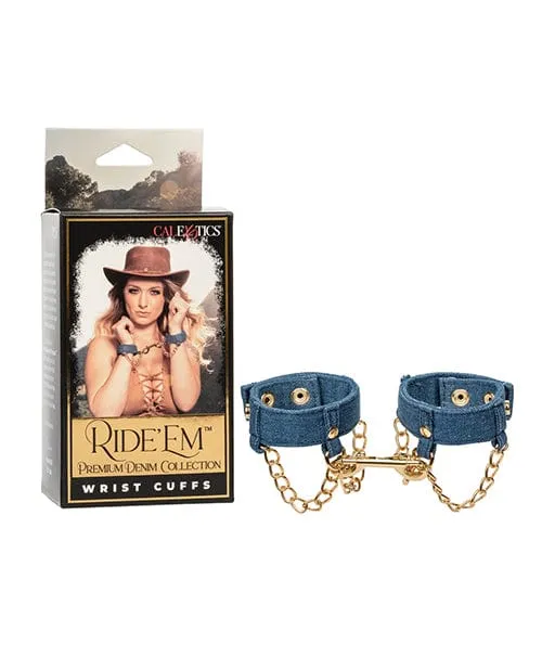 Couples Ride em Premium Denim Collection Wrist Cuffs CalExotics