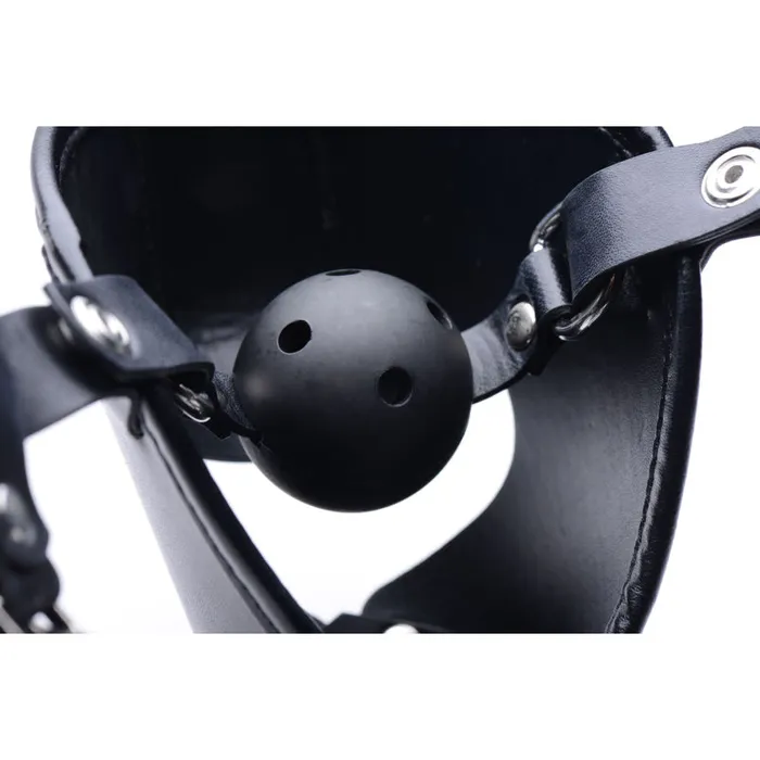 Couples XR Brands Master Series Pup Puppy Play Hood and Breathable Ball Gag Couples XR Brands Master Series Pup Puppy Play Hood and Breathable Ball Gag