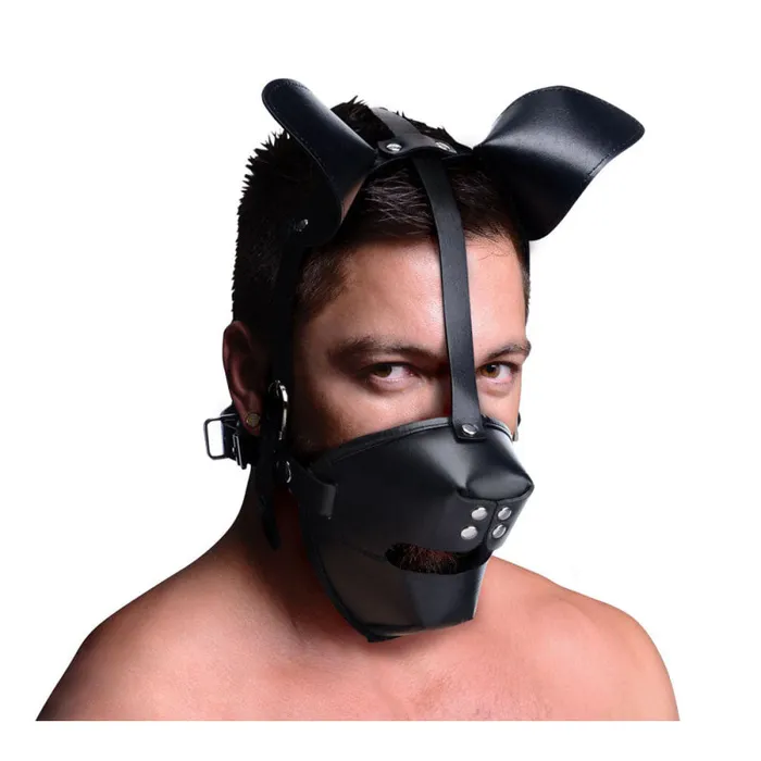 Couples XR Brands Master Series Pup Puppy Play Hood and Breathable Ball Gag Couples XR Brands Master Series Pup Puppy Play Hood and Breathable Ball Gag