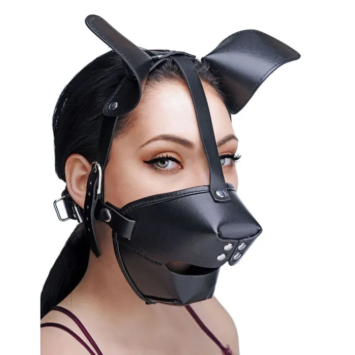 Couples XR Brands Master Series Pup Puppy Play Hood and Breathable Ball Gag Couples XR Brands Master Series Pup Puppy Play Hood and Breathable Ball Gag