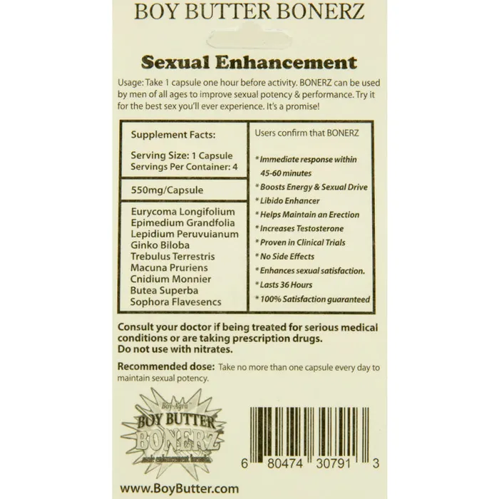 Enhancers Boy Butter BoyAgra Boy Butter Bonerz Male Enhancement 4 Pack