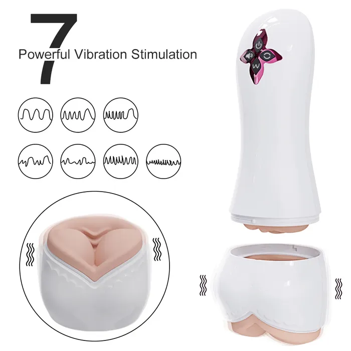 Eveflow Split Design Breast Vulva Entry 5 Suctions 7 Vibrations Automatic Masturbation Cup Touch Honey Male Sex Toys