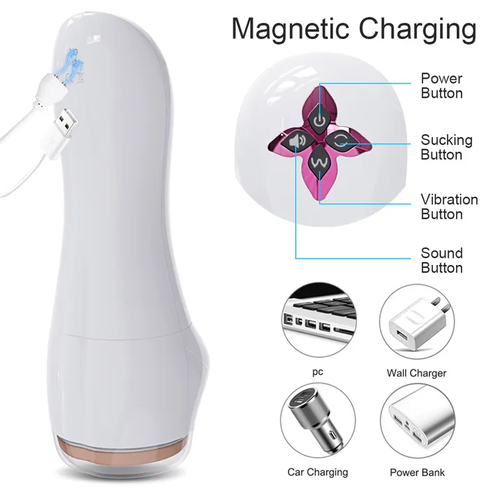 Eveflow Split Design Breast Vulva Entry 5 Suctions 7 Vibrations Automatic Masturbation Cup Touch Honey Male Sex Toys