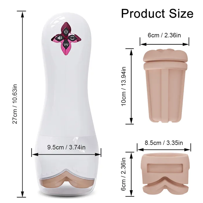 Eveflow Split Design Breast Vulva Entry 5 Suctions 7 Vibrations Automatic Masturbation Cup Touch Honey Male Sex Toys
