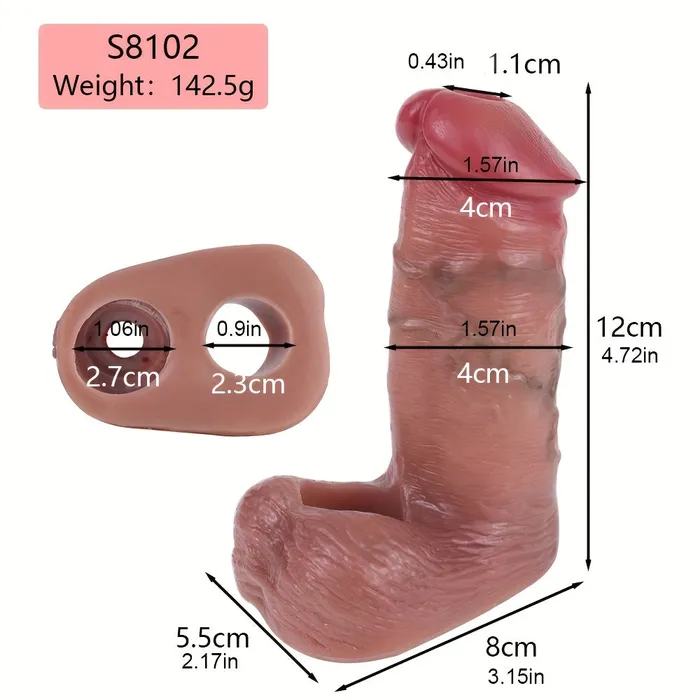 FAAK S8102 Silicone Simulation Hollow Penis Sleeve With Penis Ring Male Sex Toys FAAK S8102 Silicone Simulation Hollow Penis Sleeve With Penis Ring Male Sex Toys