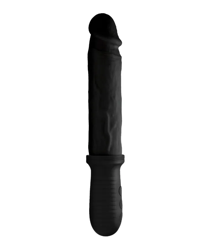 Female Sex Toys Master Series Master Series 8X Auto Pounder Vibrating Thrusting Dildo with Handle Black