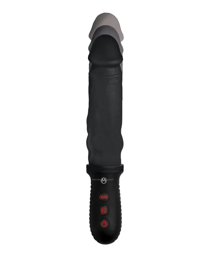 Female Sex Toys Master Series Master Series 8X Auto Pounder Vibrating Thrusting Dildo with Handle Black