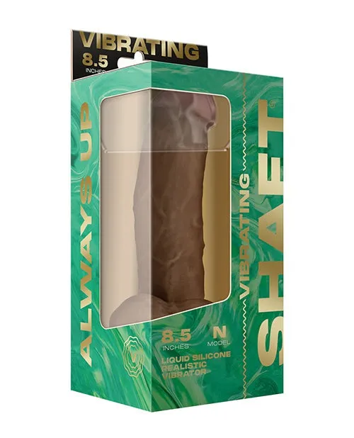 Female Sex Toys Vvole Shaft Flexskin Liquid Silicone 85 Vibrating Side Curve Dong with Balls Oak