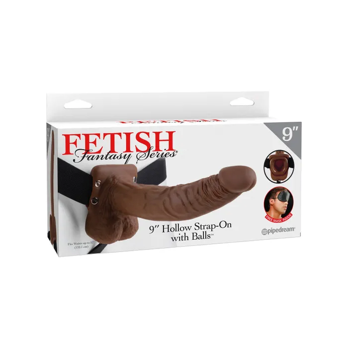 Fetish Fantasy Series 9Inch Hollow Strapon With Balls Brown Pipedream Female Sex Toys Fetish Fantasy Series 9Inch Hollow Strapon With Balls Brown Pipedream Female Sex Toys