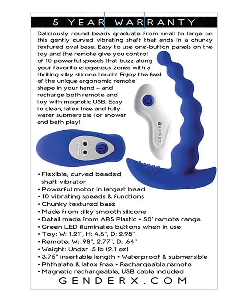Gender X Anal Gender X Beaded Pleasure Blue Gender X Anal Gender X Beaded Pleasure Blue