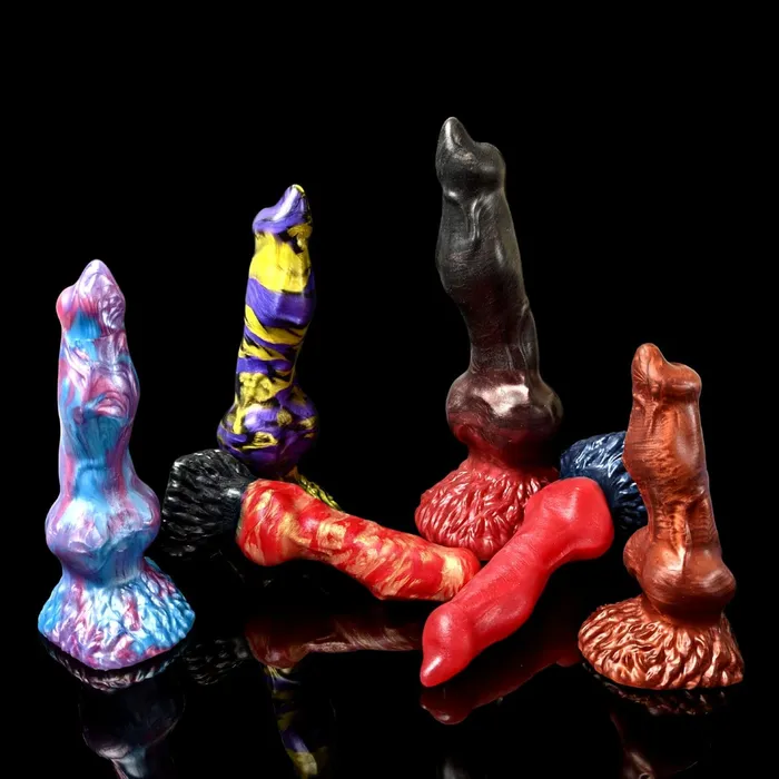 Kreature Adult Toys Premade Medium Cerberus Split Brown Yellow White Black Classic Firmness Anal