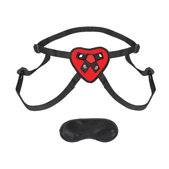 Lux Fetish Female Sex Toys Red Heart Strapon Harness Set