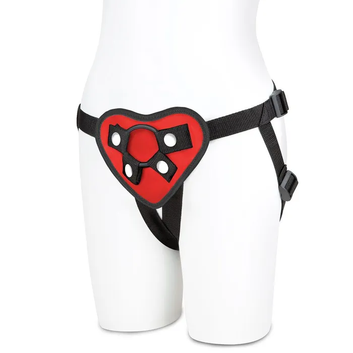 Lux Fetish Female Sex Toys Red Heart Strapon Harness Set