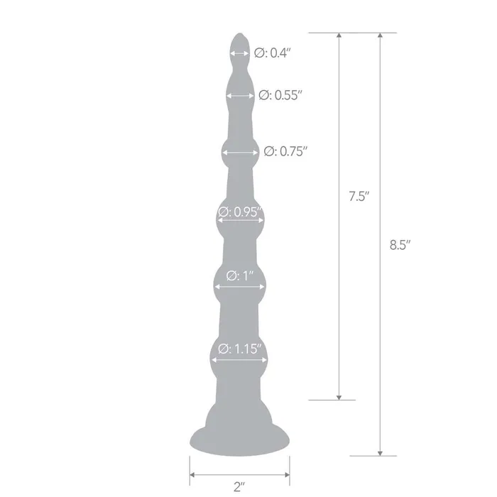 Male Sex Toys Blue Line Men 85 Anal Beads With Suction Base