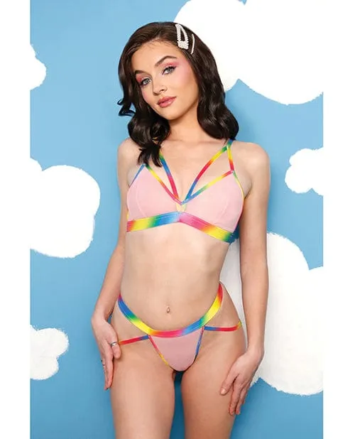 Male Sex Toys Fantasy Lingerie Vibes Make It Rain Caged Bralette Panty with Booty Rainbow Male Sex Toys Fantasy Lingerie Vibes Make It Rain Caged Bralette Panty with Booty Rainbow