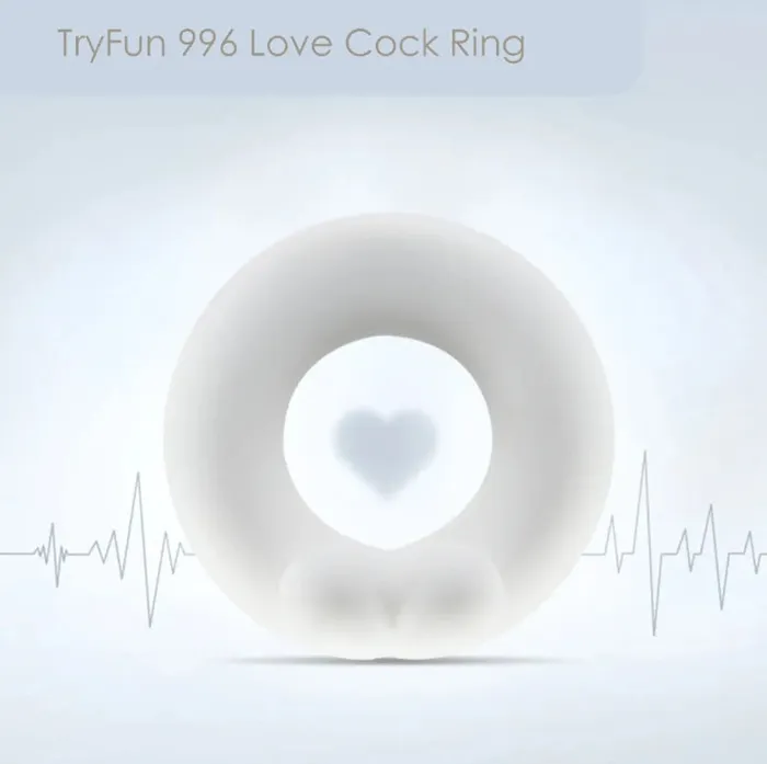 Male Sex Toys honeysx TRYFUN 996 LOVE SILICONE COCK RING WITH CASE