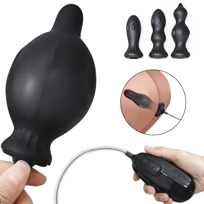 MultiHead Wired Remote Control Inflatable Anal Plug Touch Honey Male Sex Toys