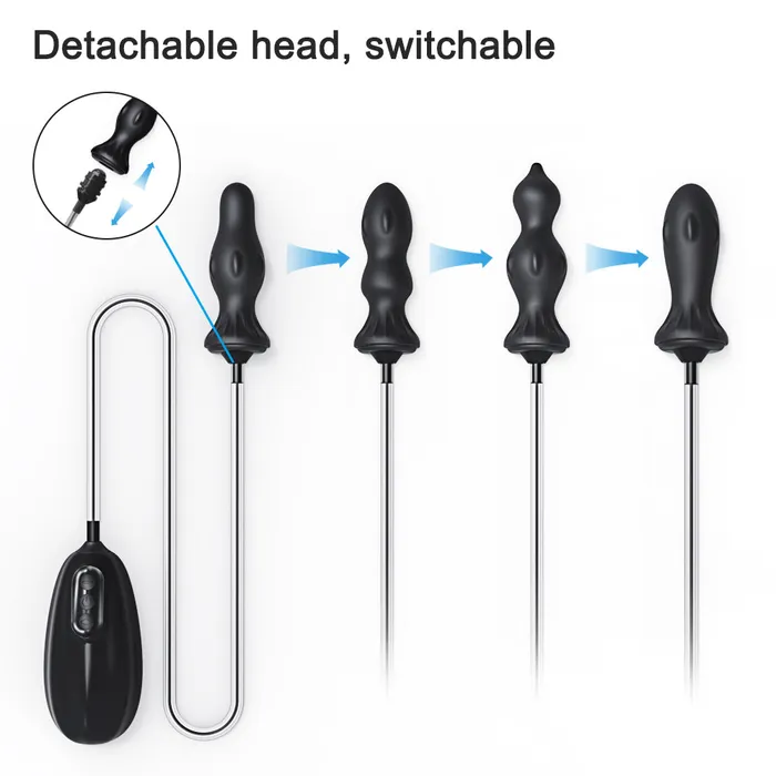 MultiHead Wired Remote Control Inflatable Anal Plug Touch Honey Male Sex Toys