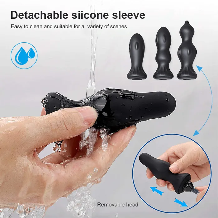 MultiHead Wired Remote Control Inflatable Anal Plug Touch Honey Male Sex Toys