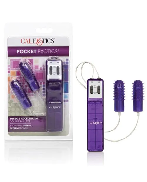 Pocket Exotics Turbo 8 Accelerator Double Bullets Purple CalExotics Vibrators