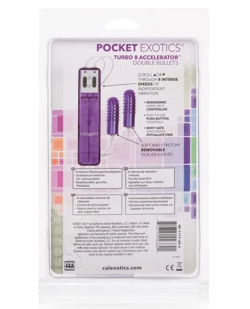 Pocket Exotics Turbo 8 Accelerator Double Bullets Purple CalExotics Vibrators Pocket Exotics Turbo 8 Accelerator Double Bullets Purple CalExotics Vibrators