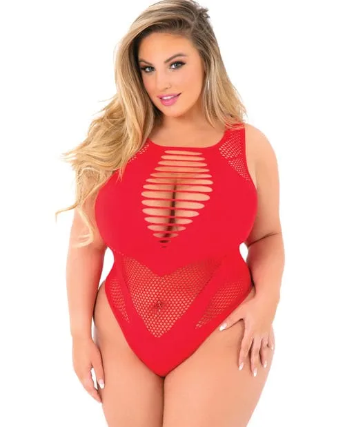 Rene Rofe Vibrators Pink Lipstick Low Blow Cut Out Bodysuit Rene Rofe Vibrators Pink Lipstick Low Blow Cut Out Bodysuit