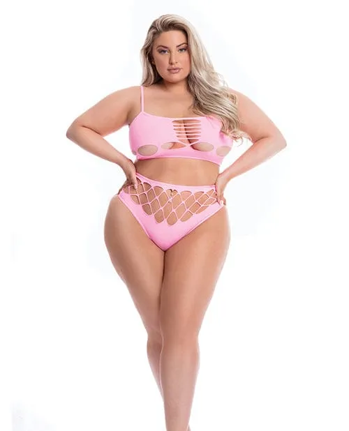 Rene Rofe Vibrators Pink Lipstick Neon Dreams Bra High Waist Thong Rene Rofe Vibrators Pink Lipstick Neon Dreams Bra High Waist Thong