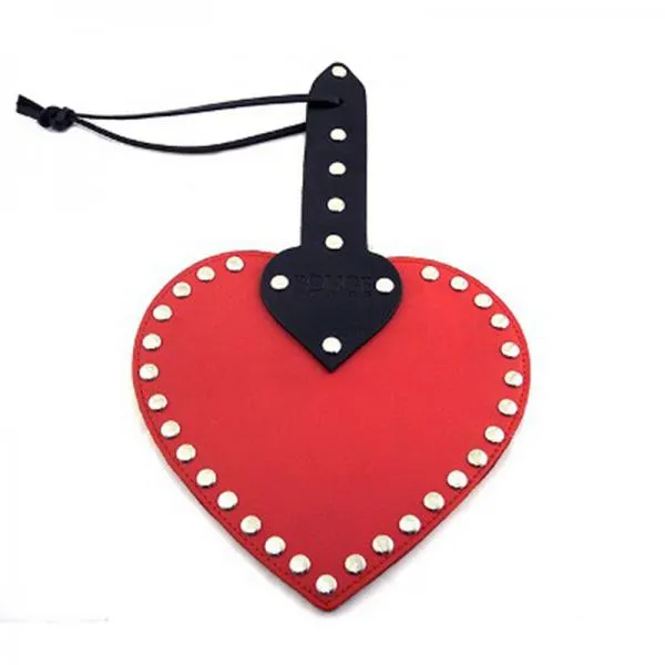 Restraints Riveted Leather Heart Spanking Paddle The Pleasure Parlor