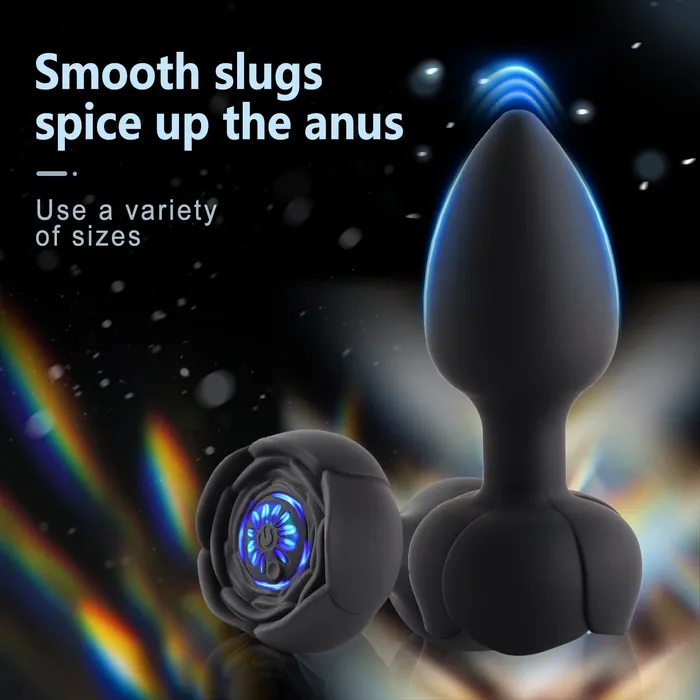 Rose Vibrating Light Up Led Butt Plugs honeysx Male Sex Toys