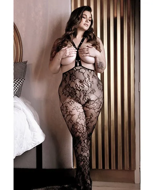 Sheer Fantasy Floral Lace Suspender Stockings with Stud Detail Black Fantasy Lingerie Couples Sheer Fantasy Floral Lace Suspender Stockings with Stud Detail Black Fantasy Lingerie Couples