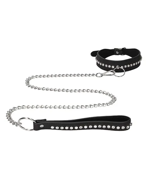Shots Ouch Diamond Studded Collar with Leash Black Shots America Anal Shots Ouch Diamond Studded Collar with Leash Black Shots America Anal