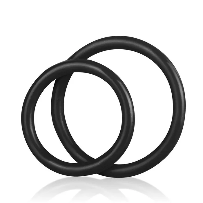 Silicone Cock Ring Set 2 Sizes Black Blue Line Men Male Sex Toys