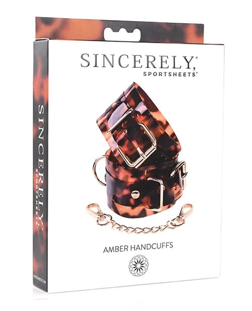 Sincerely Amber Hand Cuffs Sportsheets International Couples