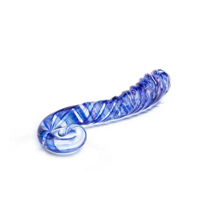 Spiral Aqua Blue Artisanal Dildo Gls Dildos