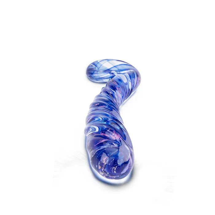 Spiral Aqua Blue Artisanal Dildo Gls Dildos