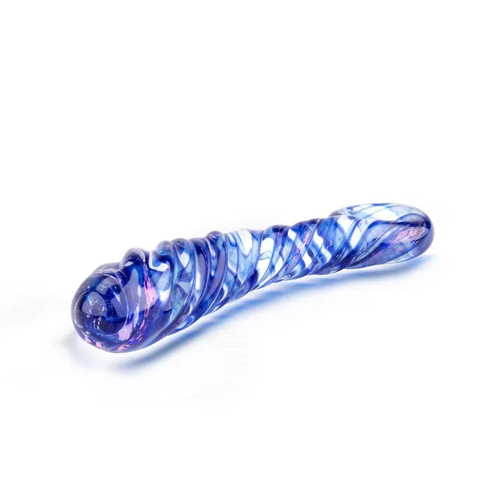 Spiral Aqua Blue Artisanal Dildo Gls Dildos