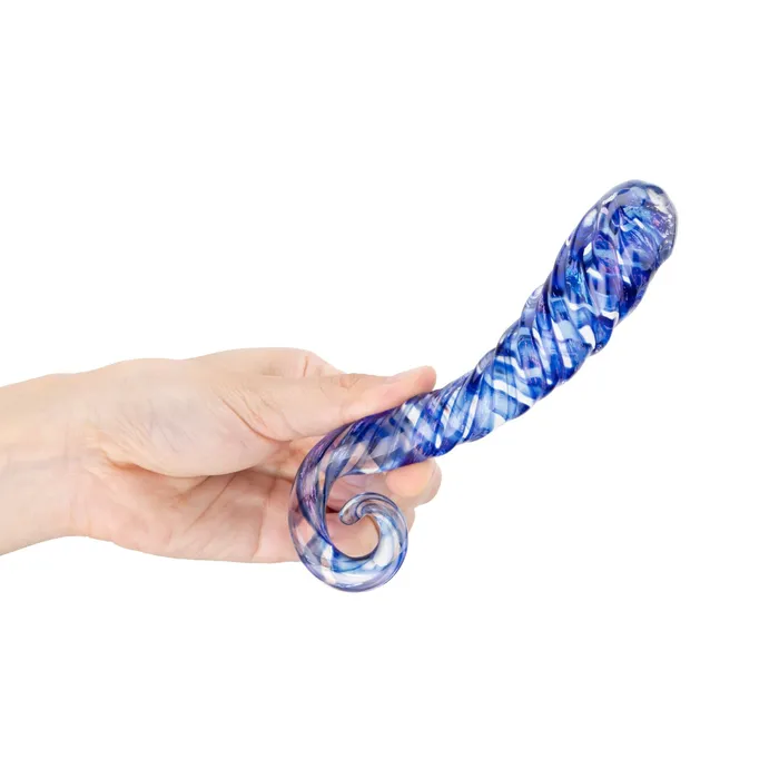 Spiral Aqua Blue Artisanal Dildo Gls Dildos