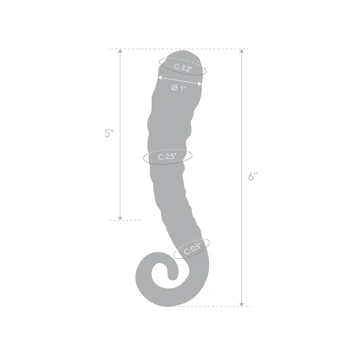 Spiral Aqua Blue Artisanal Dildo Gls Dildos