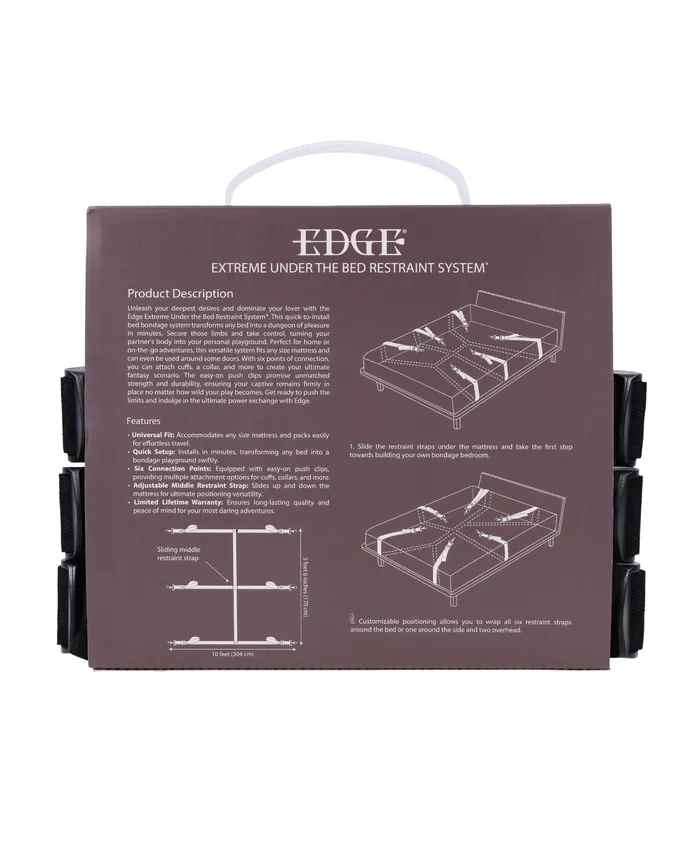 Sportsheets International Anal Edge Extreme Under the Bed Restraint System Black Sportsheets International Anal Edge Extreme Under the Bed Restraint System Black