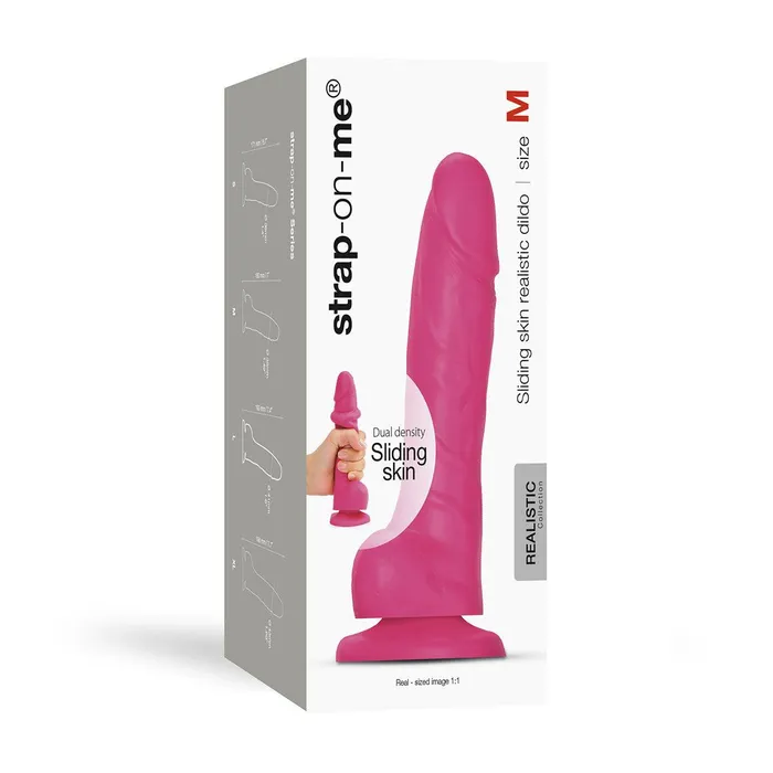 StrapOnMe Sliding Skin Realistic Dil Medium Fuchsia StrapOnMe Female Sex Toys