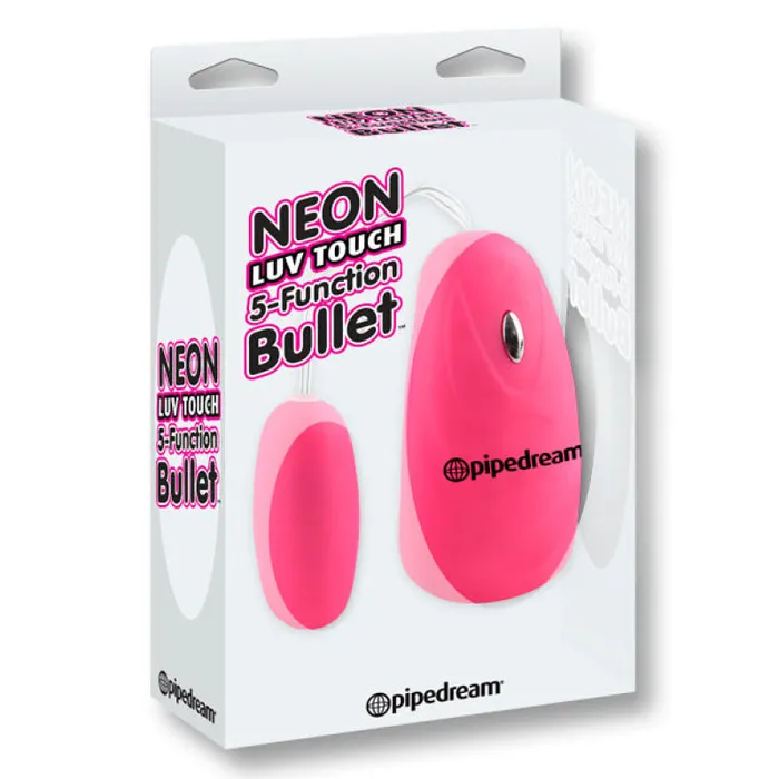 Vibrators Pipedream Neon Luv Touch 5 Function Bullet Pink
